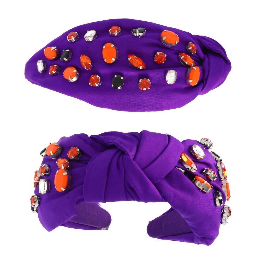 NEW SOPHIA COLLECTION halloween tri color rhinestone jeweled knotted headband in